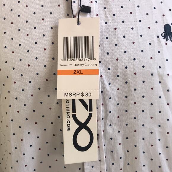 NEW Z8 Clothing Button Down Dotted White Red Western Top Men's Size 2XL NWT $80 - Picture 5 of 9